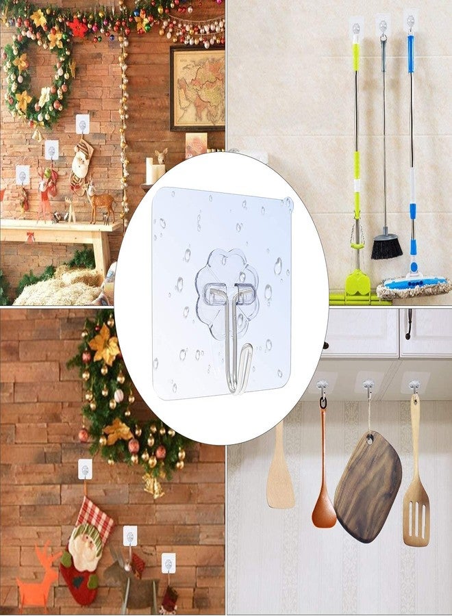 Emergity Multipurpose Wall Hook, Self- Adhesive Hook, Wall Hanging Hook, Sticky Wall Hook, Wall Sticker Hook, Hooks for Wall Without Drilling (Pack of 10) - Image 2